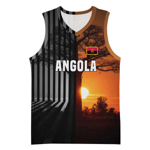 Angola Basketball Jersey Sunset Zebra Design and African Nature TS04