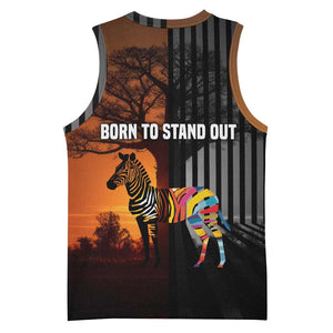 Angola Basketball Jersey Sunset Zebra Design and African Nature TS04
