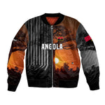 Angola Bomber Jacket Sunset Zebra Design and African Nature - African Pride