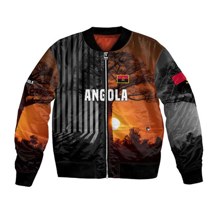 Angola Bomber Jacket Sunset Zebra Design and African Nature - African Pride