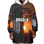 Angola Wearable Blanket Hoodie Sunset Zebra Design and African Nature - African Pride