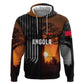 Angola Zip Hoodie Sunset Zebra Design and African Nature - African Pride