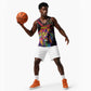 Angola Basketball Jersey Multicolor Tribal Design and Vibrant Lion TS04