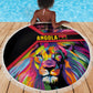 Angola Beach Blanket Multicolor Tribal Design and Vibrant Lion - African Pride