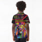 Angola Kid Polo Shirt Multicolor Tribal Design and Vibrant Lion - African Pride