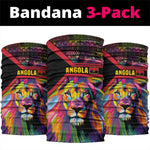 Angola Neck Gaiter Multicolor Tribal Design and Vibrant Lion - African Pride