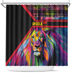 Angola Shower Curtain Multicolor Tribal Design and Vibrant Lion - African Pride