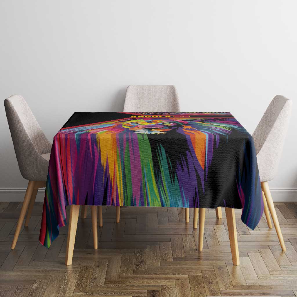 Angola Tablecloth Multicolor Tribal Design and Vibrant Lion - African Pride