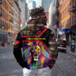 Angola Zip Hoodie Multicolor Tribal Design and Vibrant Lion - African Pride