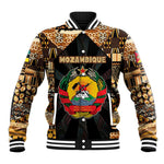 Mozambique Baseball Jacket Black Brown Tribal Design - African Pride