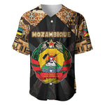 Mozambique Baseball Jersey Black Brown Tribal Design - African Pride