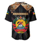 Mozambique Baseball Jersey Black Brown Tribal Design - African Pride