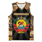 Mozambique Basketball Jersey Black Brown Tribal Design TS04