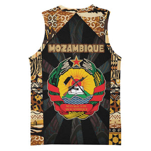 Mozambique Basketball Jersey Black Brown Tribal Design TS04