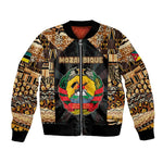 Mozambique Bomber Jacket Black Brown Tribal Design - African Pride