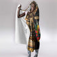 Mozambique Hooded Blanket Black Brown Tribal Design - African Pride