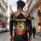 Mozambique Long Sleeve Button Shirt Black Brown Tribal Design - African Pride