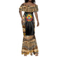 Mozambique Mermaid Dress Black Brown Tribal Design - African Pride