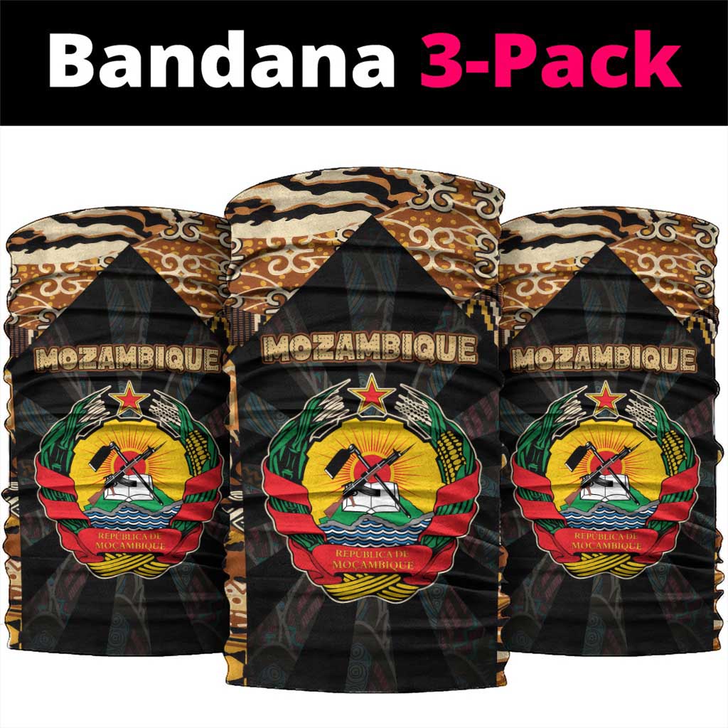 Mozambique Neck Gaiter Black Brown Tribal Design - African Pride