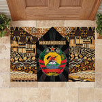 Mozambique Rubber Doormat Black Brown Tribal Design - African Pride