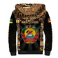 Mozambique Sherpa Hoodie Black Brown Tribal Design - African Pride