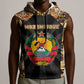 Mozambique Sleeveless Hoodie Black Brown Tribal Design - African Pride