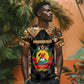 Mozambique T shirt Black Brown Tribal Design - African Pride
