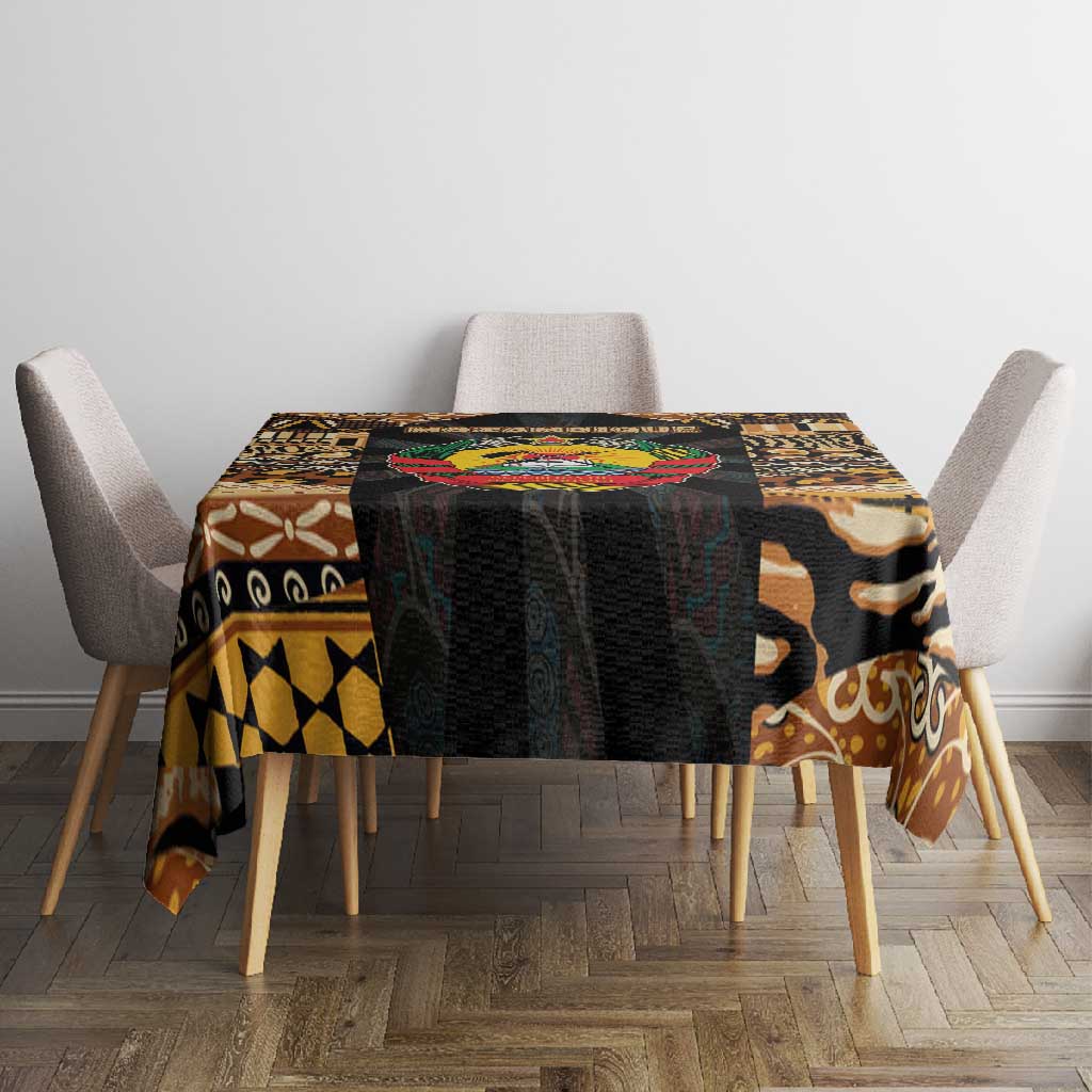 Mozambique Tablecloth Black Brown Tribal Design - African Pride