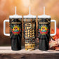 Mozambique Tumbler With Handle Black Brown Tribal Design - African Pride