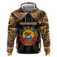 Mozambique Zip Hoodie Black Brown Tribal Design - African Pride