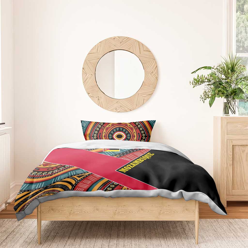 Mozambique Bedding Set Red Black Geometric Design and Tribal Pattern - African Pride
