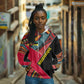 Mozambique Hoodie Red Black Geometric Design and Tribal Pattern - African Pride