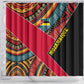 Mozambique Shower Curtain Red Black Geometric Design and Tribal Pattern - African Pride