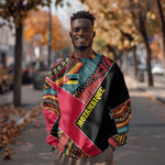Mozambique Sweatshirt Red Black Geometric Design and Tribal Pattern - African Pride