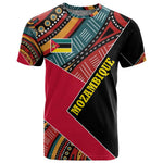 Mozambique T shirt Red Black Geometric Design and Tribal Pattern - African Pride