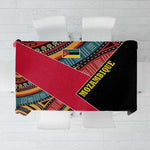 Mozambique Tablecloth Red Black Geometric Design and Tribal Pattern - African Pride