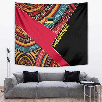 Mozambique Tapestry Red Black Geometric Design and Tribal Pattern - African Pride