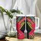 Mozambique Tumbler With Handle Red Black Geometric Design and Tribal Pattern - African Pride
