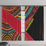 Mozambique Window Curtain Red Black Geometric Design and Tribal Pattern - African Pride