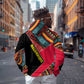 Mozambique Zip Hoodie Red Black Geometric Design and Tribal Pattern - African Pride