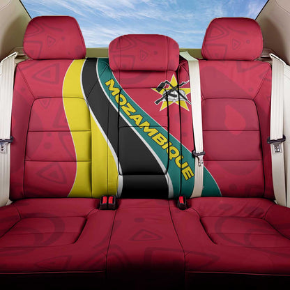 Mozambique Back Car Seat Cover Red Yellow Green Wave Design - African Pride