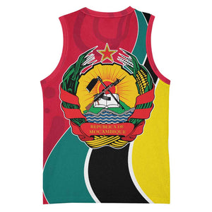 Mozambique Basketball Jersey Red Yellow Green Wave Design TS04