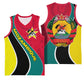 Mozambique Basketball Jersey Red Yellow Green Wave Design TS04
