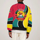 Mozambique Bomber Jacket Red Yellow Green Wave Design - African Pride