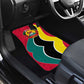 Mozambique Car Mats Red Yellow Green Wave Design - African Pride