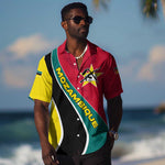 Mozambique Hawaiian Shirt Red Yellow Green Wave Design - African Pride