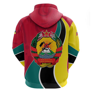 Mozambique Hoodie Red Yellow Green Wave Design - African Pride