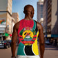 Mozambique Men Tank Top Red Yellow Green Wave Design - African Pride