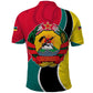 Mozambique Polo Shirt Red Yellow Green Wave Design - African Pride