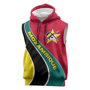 Mozambique Sleeveless Hoodie Red Yellow Green Wave Design - African Pride